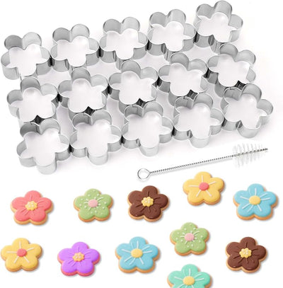 Cortador galletas flores 15 cavidades 1.4pulg