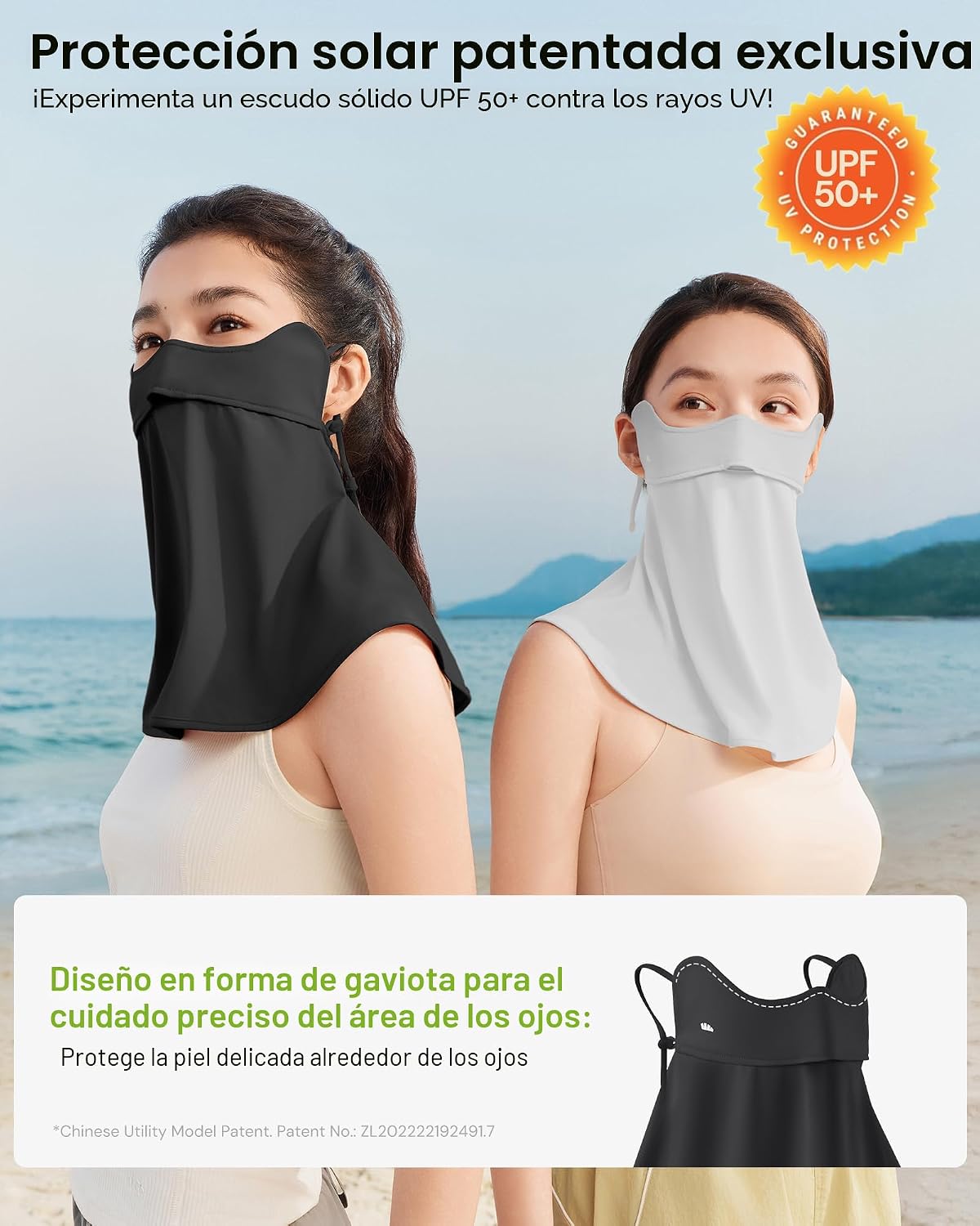Bufanda UV UPF50 transpirable para cara al aire libre