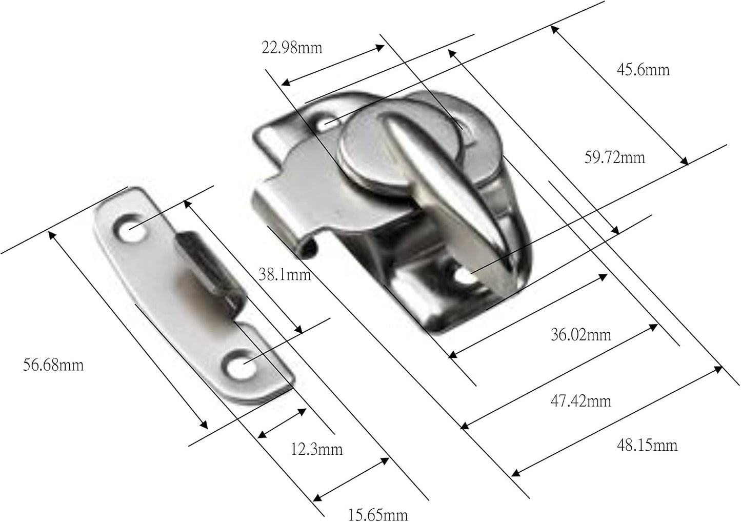 Cerradura protector ventanas níquel satinado pack 10