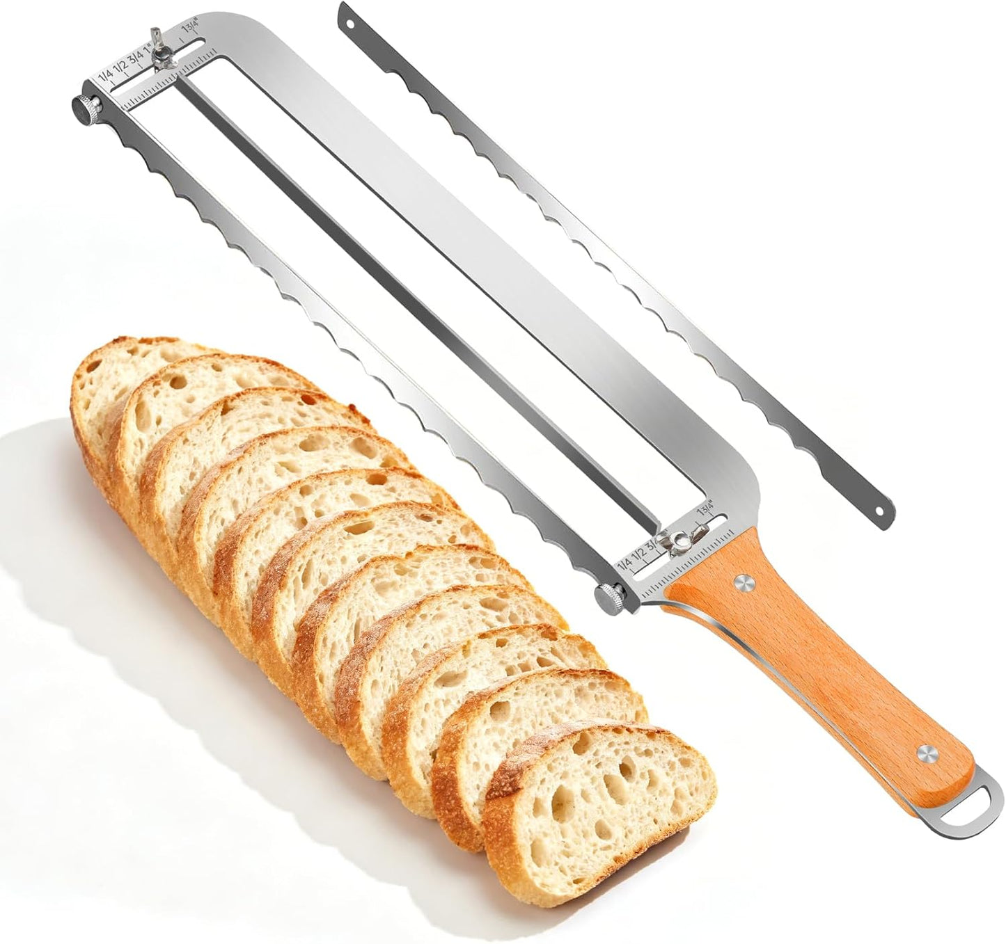 Cuchillo pan ajustable 16pulg acero inox guía grosor