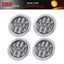 4 Luces traseras redondas 4" lente ámbar 12LED bisel cromado