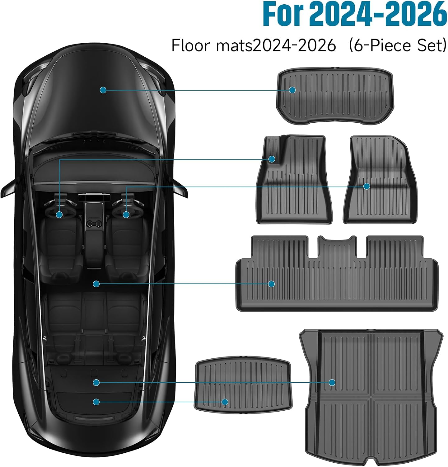 Alfombrillas piso Tesla Modelo 3 2024-25 flexibles