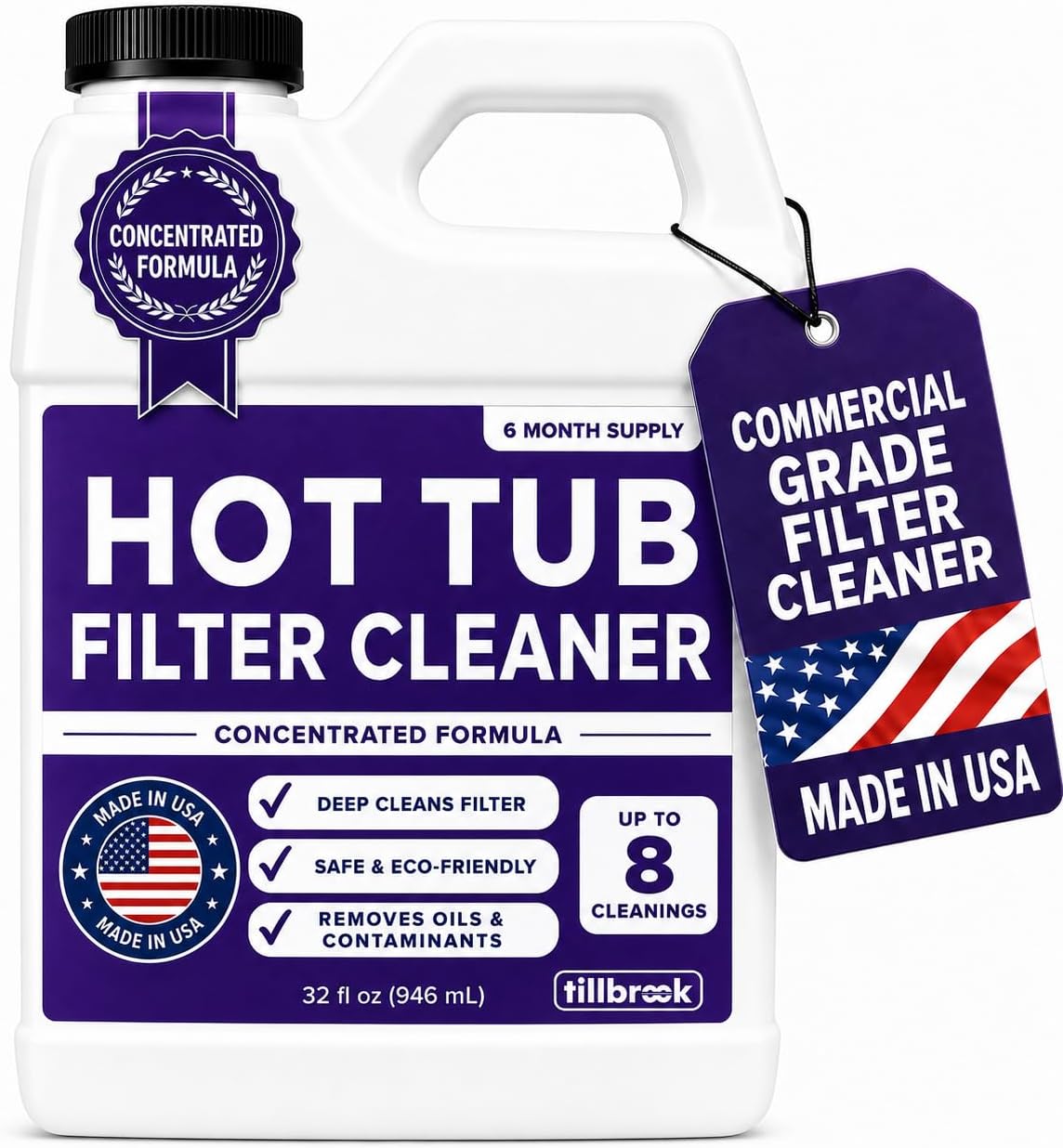 Limpiador filtro hidromasaje 32oz 4-8 usos 6 meses