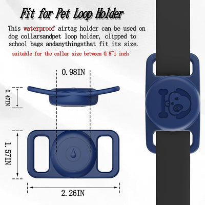 4 Soportes Silicona Airtag para Collar Perro Gris Negro