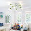 Lámpara techo Sputnik 8 luces verde para comedor y sala