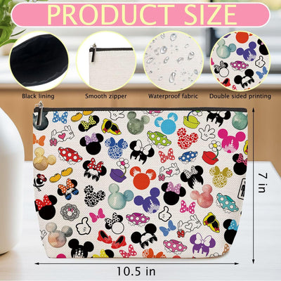 2 Pzas Estuche Maquillaje Estampado Ratón Dibujos Animados