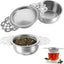 2 Pzas Colador Té Acero Inox Bandeja Goteo 2.5-4pulg