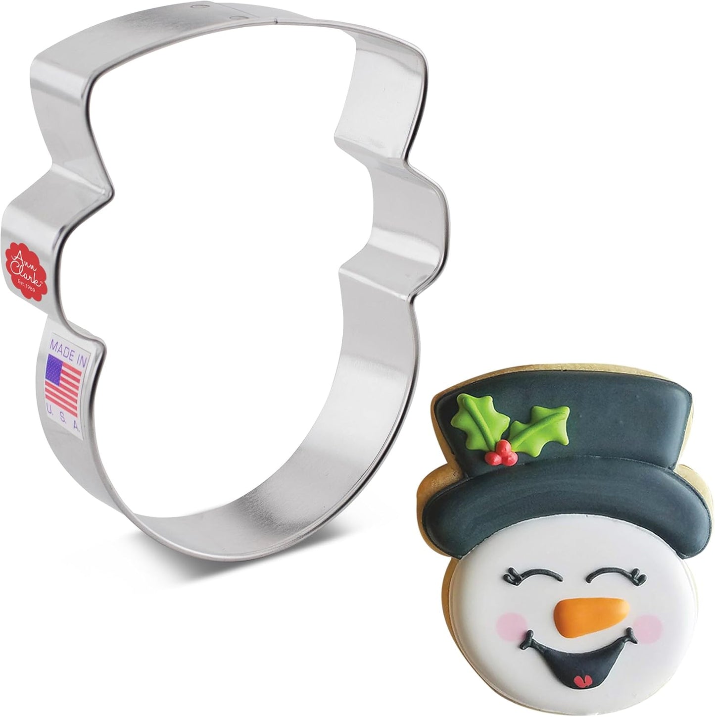 Cortador galletas cabeza muñeco nieve 4pulg