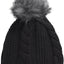 Gorro con forro de pompón piel mujer