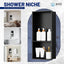 Nicho ducha acero inox 13x19" estantes dobles negro