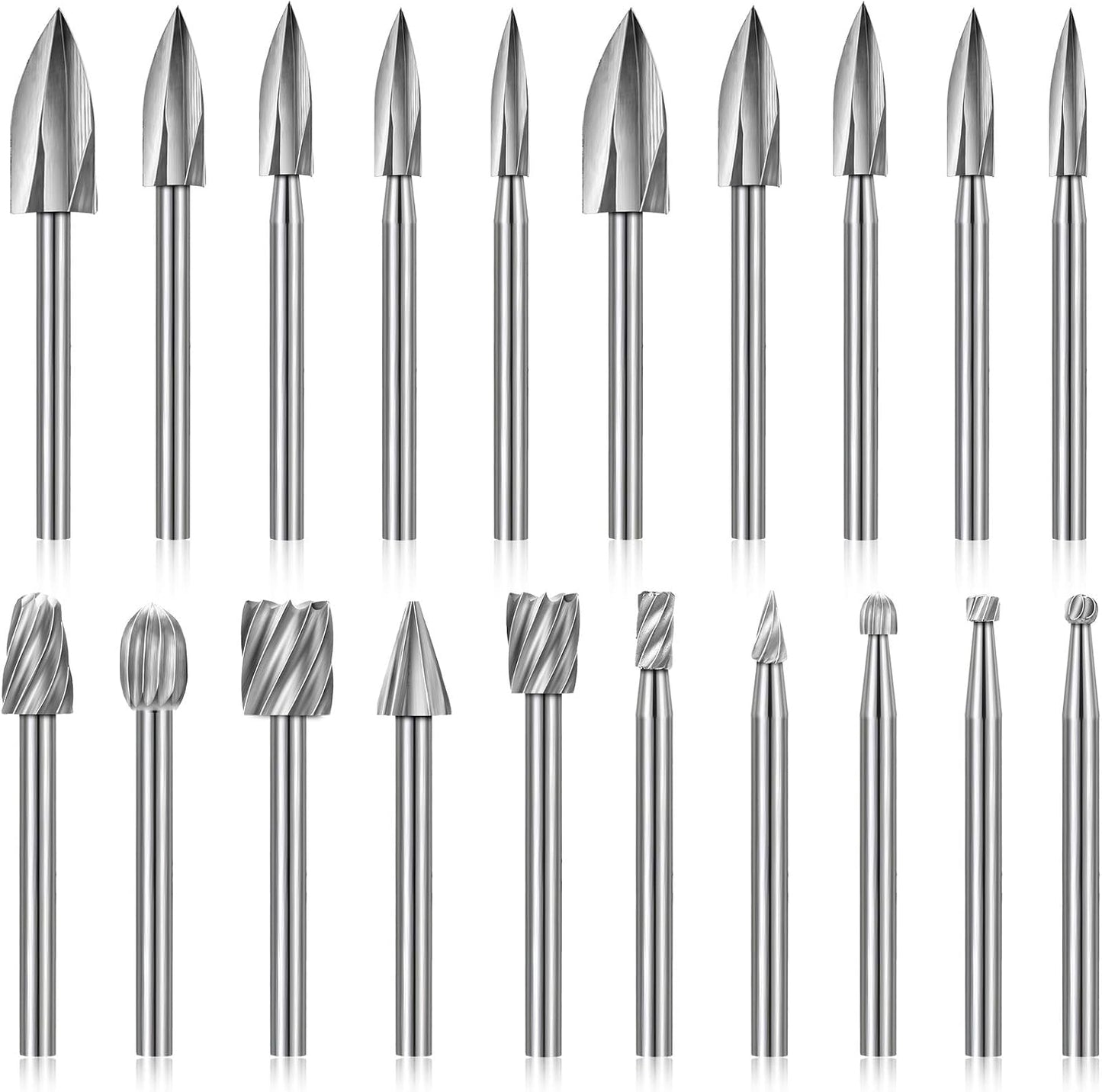 Set 20 fresas HSS carburo ajuste universal
