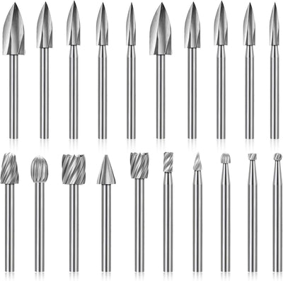 Set 20 fresas HSS carburo ajuste universal