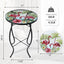 Mesa auxiliar redonda cristal para exterior e interior 14"