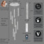 Candelabro cristal LED gota lluvia 9 luces control remoto