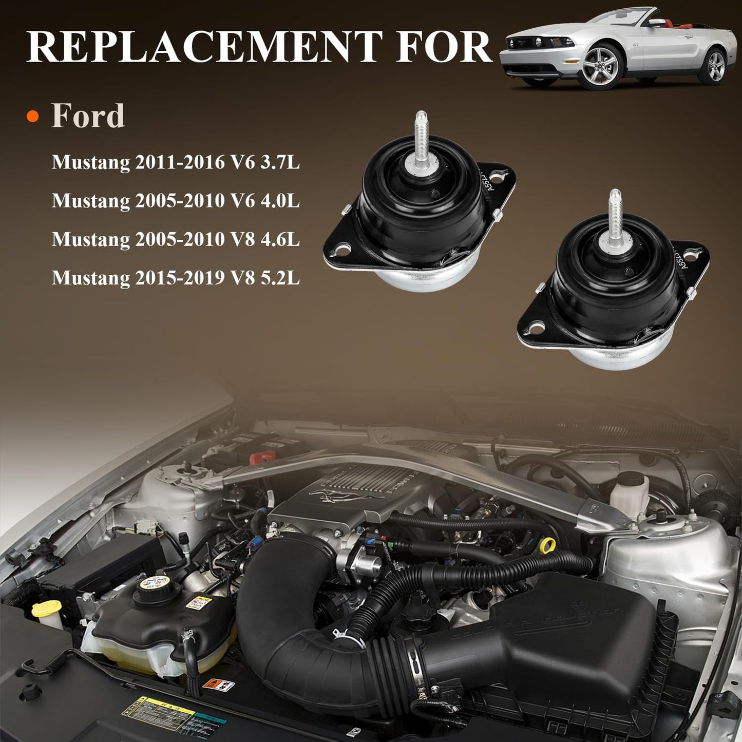 Soporte motor transmisión Ford Mustang V6 3.7L 2 Pzas
