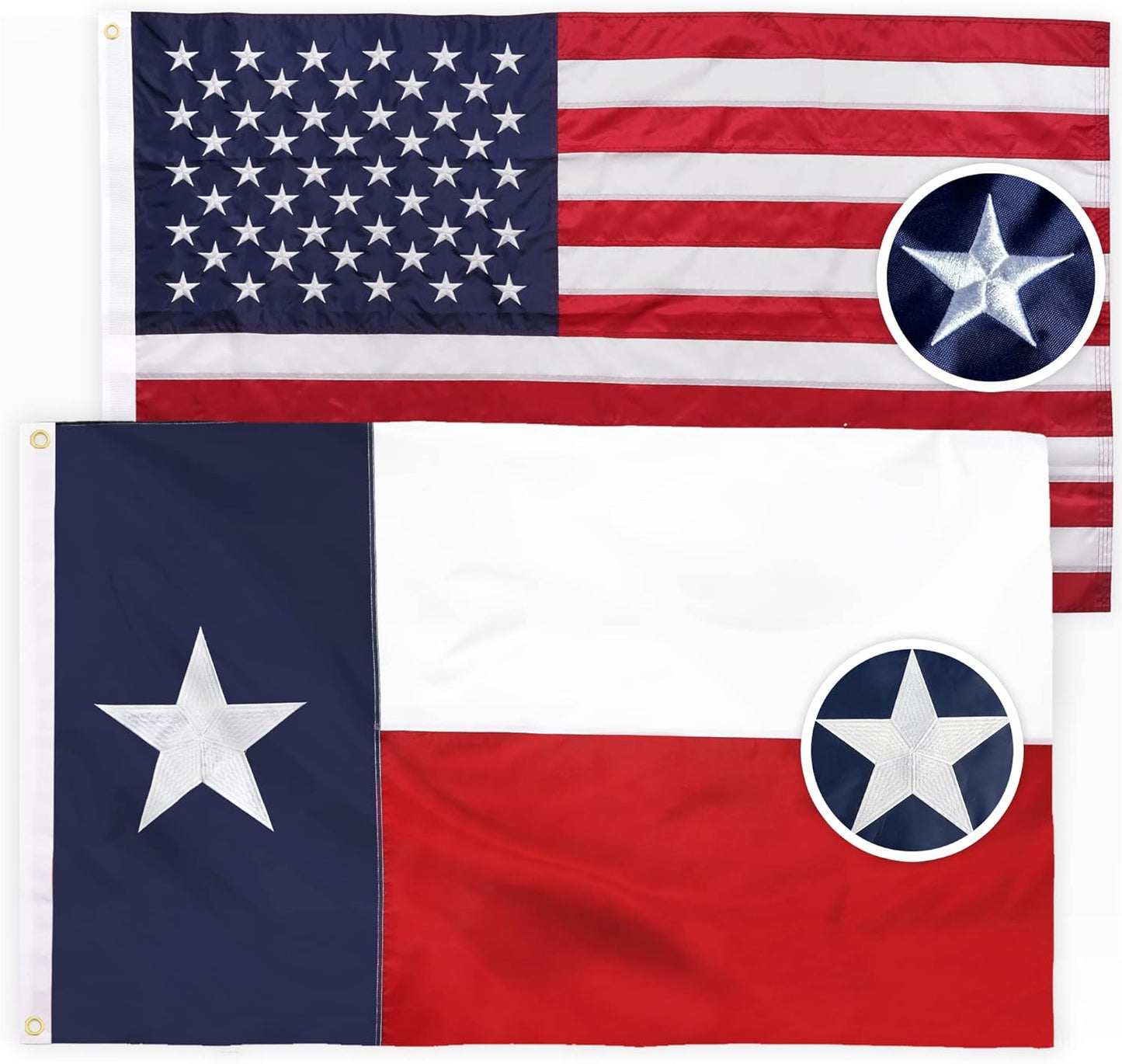 Bandera EE.UU. y Texas 3x5 al aire libre resistente