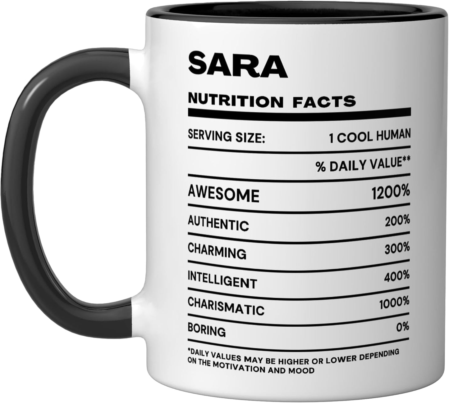 Taza Cerámica Sara Nutrition Black/White