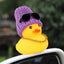 Adornos pato goma casco hélice navideño U-morado