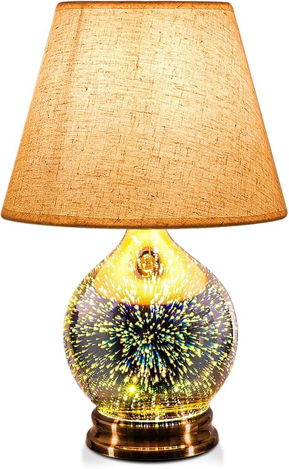 Lámpara mesa moderna pantalla LED E12 base vidrio 3D