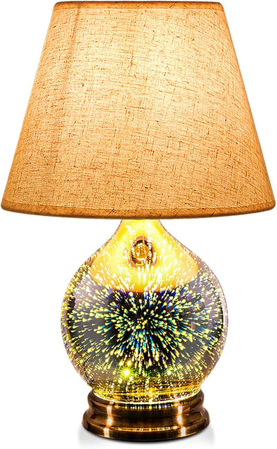 Lámpara mesa moderna pantalla LED E12 base vidrio 3D