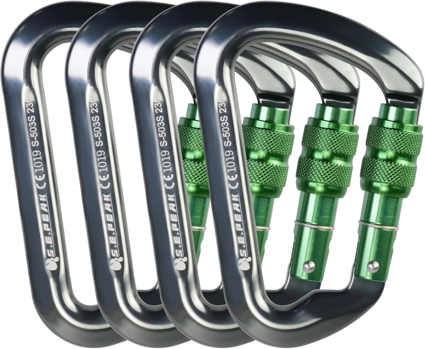 Mosquetón escalada bloqueo 30kN clip profesional resistente