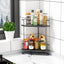Organiz. baño 2 niveles para encimera y esquina negro