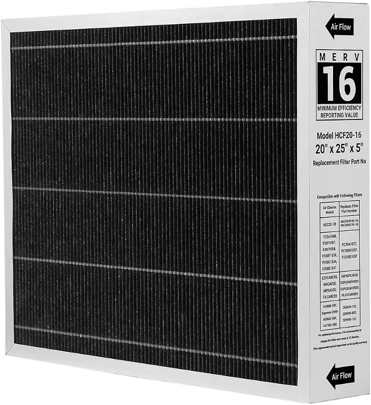Filtro aire MERV 16 20x25x5" pack 3 para Lennox X6675