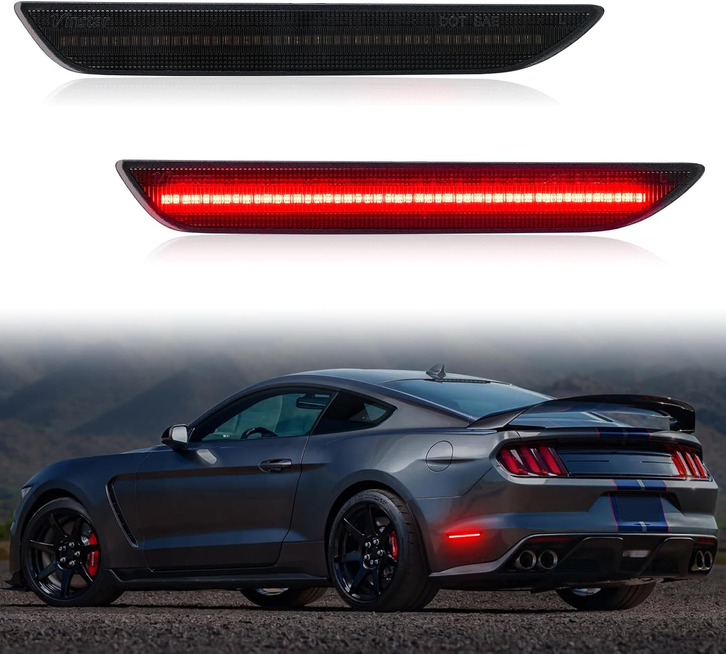 Luces LED laterales Mustang S550 GT 15-23 dinámicas traseras