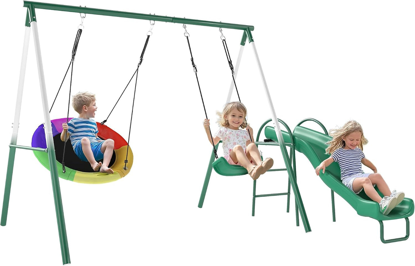 Set columpios patio asiento ajustable soporte metal