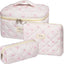 Bolsa maquillaje floral set 3 acolchadas algodón coquette