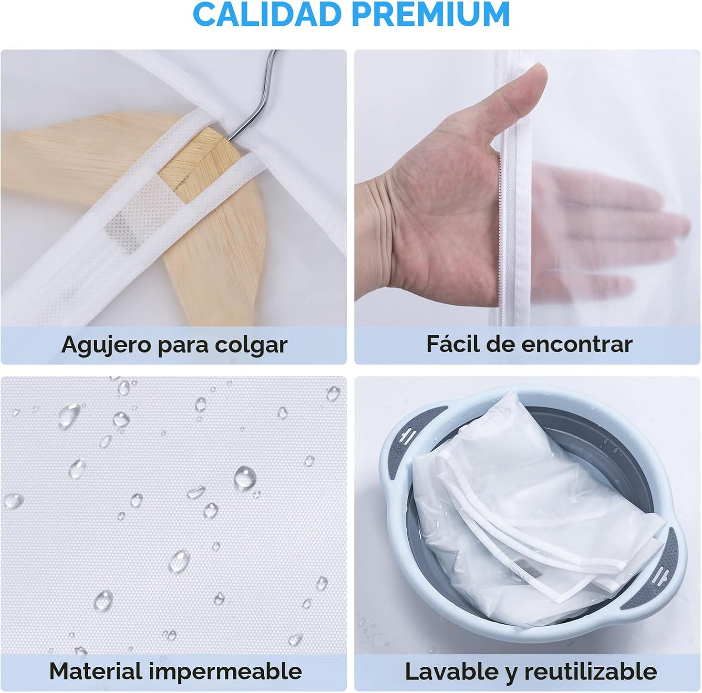 Bolsas translúcidas para ropa 40" 2 Pzas negro