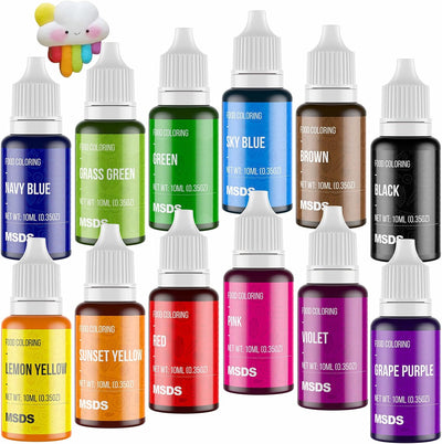 Juego 12 colorantes líquidos para pasteles y slime 0.35oz