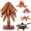 Salvamanteles plegables madera para platos calientes 4uds