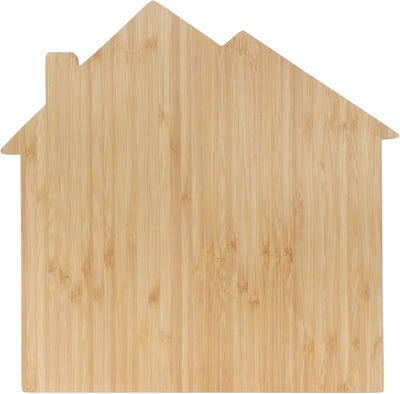 Tabla cortar servir bambú forma casa 11.75x12pulg