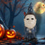 Gnomo Halloween decoración hogar cesta Boo azul