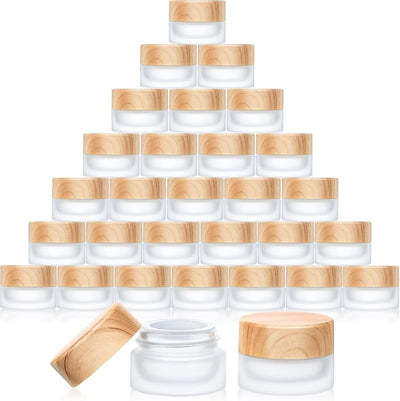 30 Pzas Envases Vidrio Cosméticos 10g con Tapas Antifugas