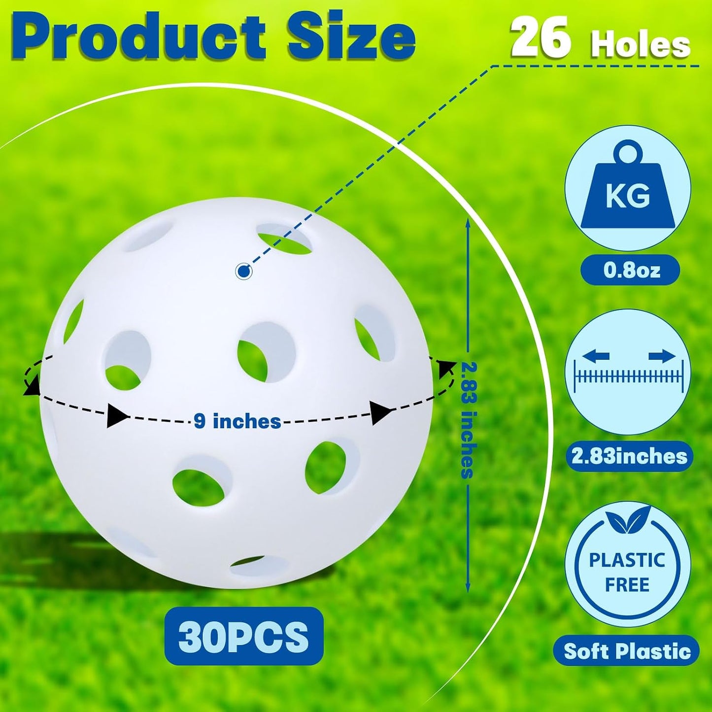 Pelotas béisbol práctica suaves plástico 2.8"