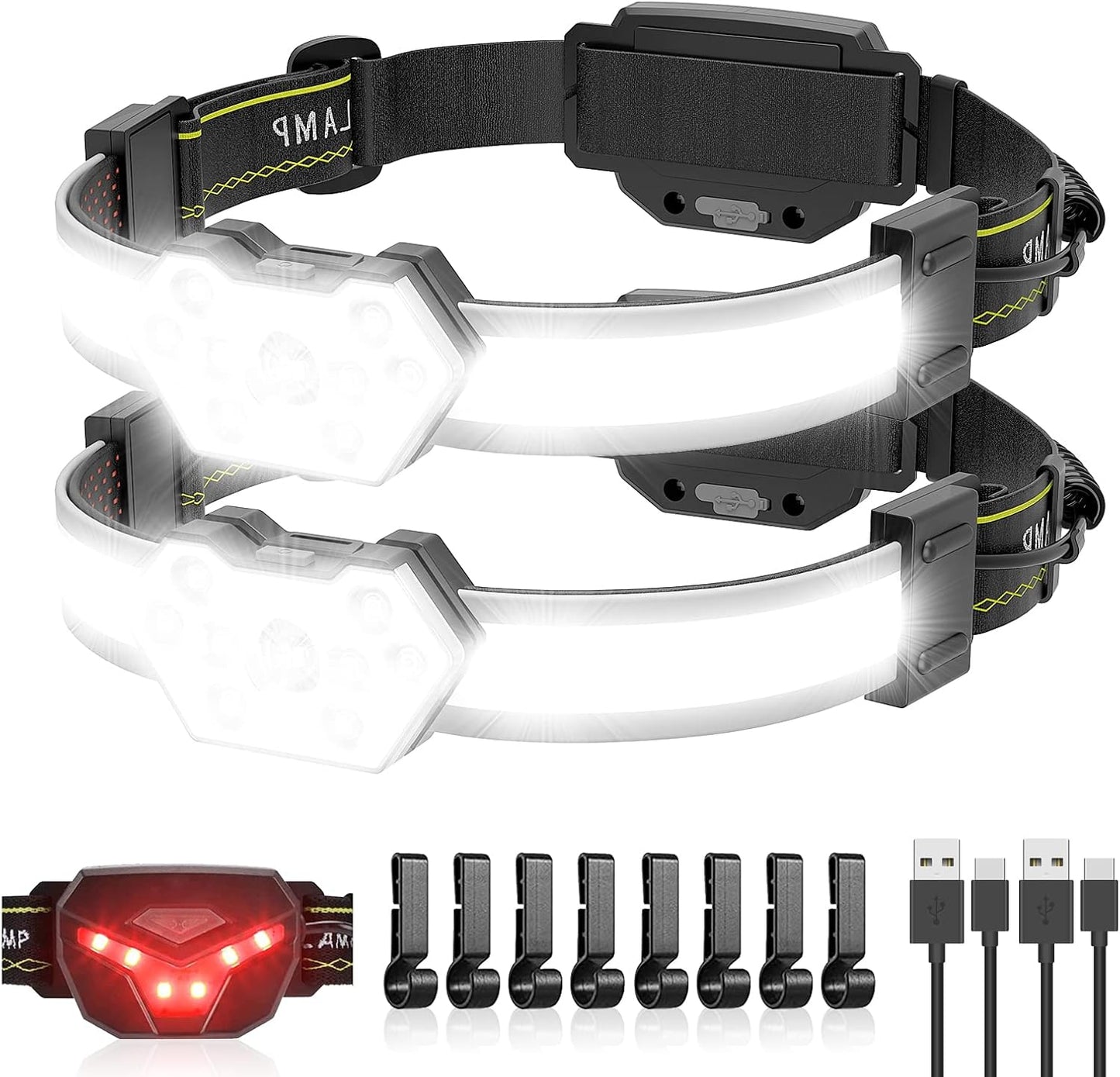 Linterna frontal LED recargable 1200 lúmenes 8 modos