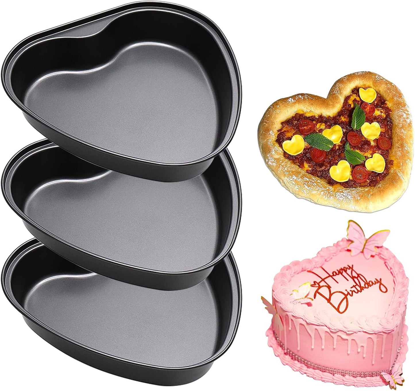 Moldes corazón metal 8pulg set 3 para tartas bodas