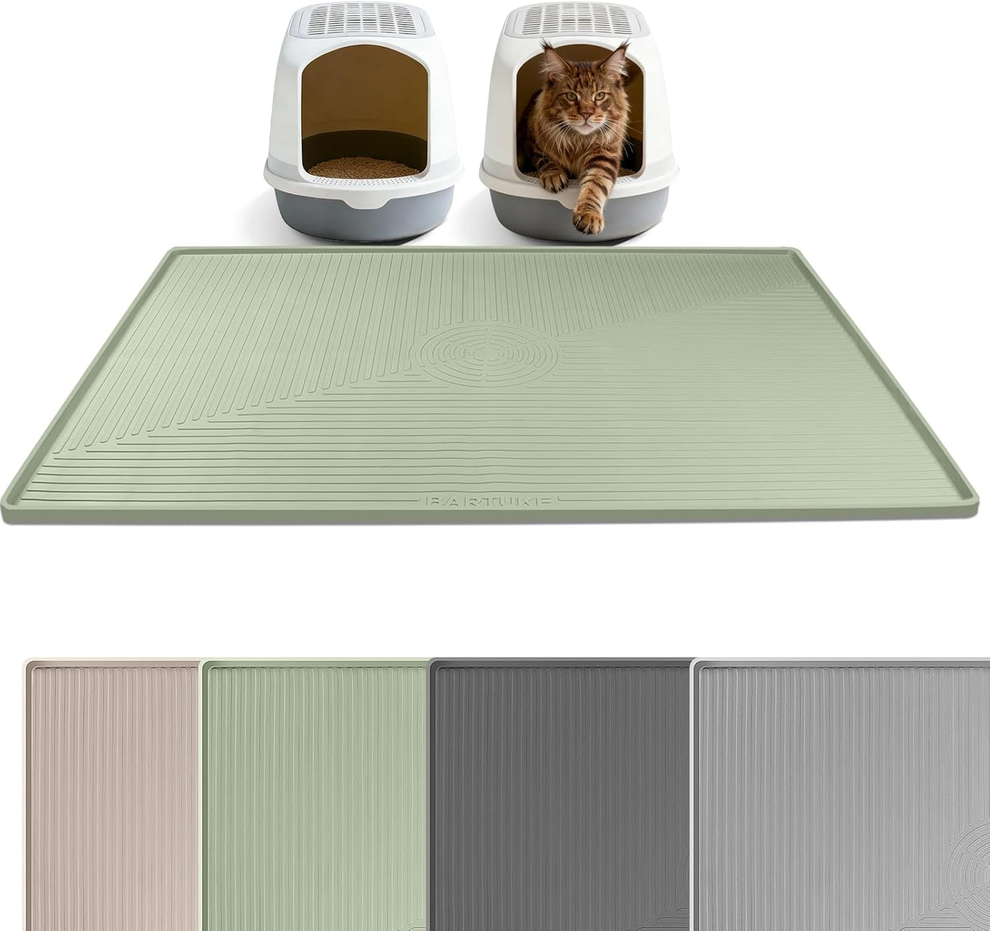 Tapete silicona arena gatos 50x36pulg antideslizante