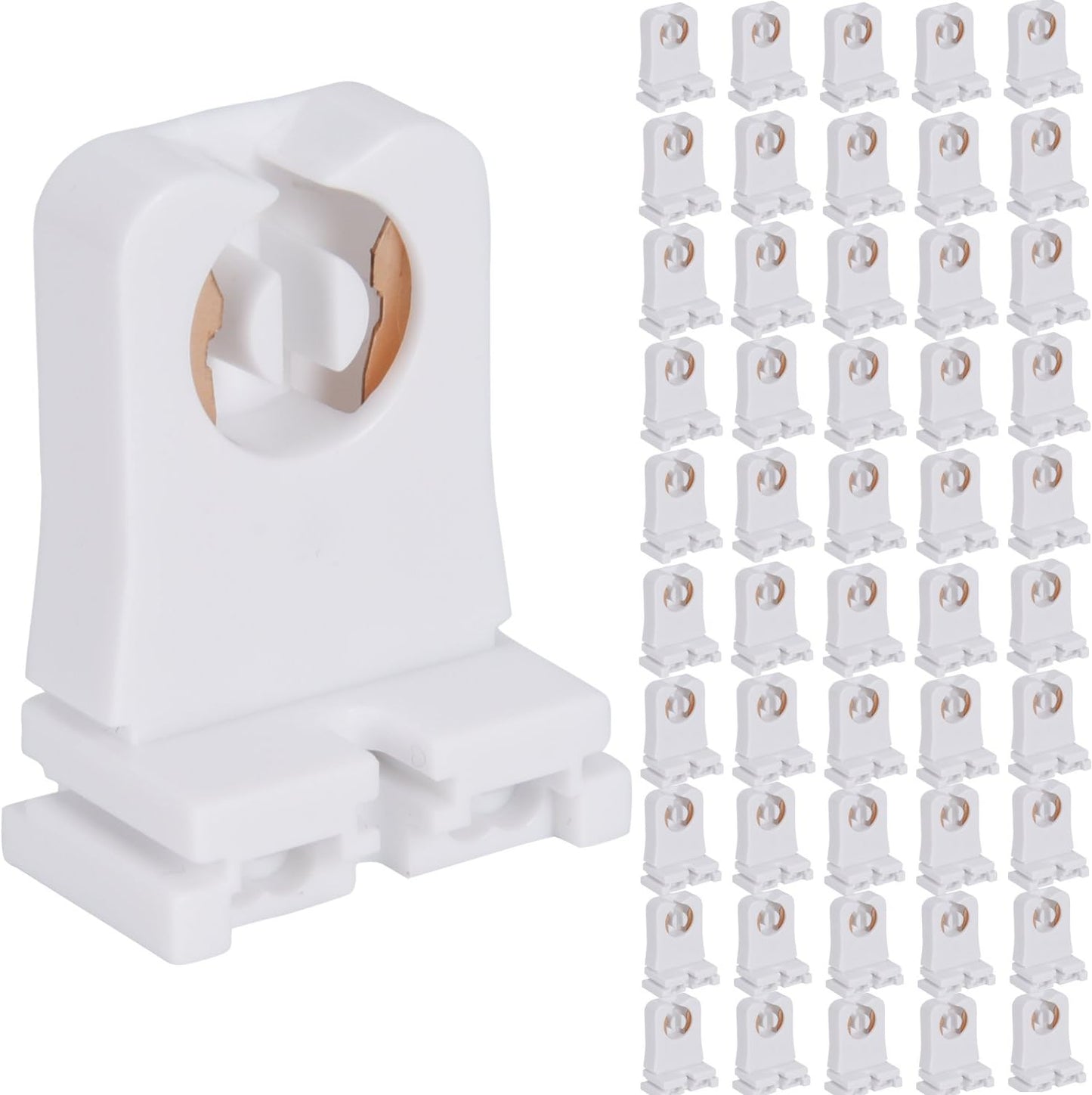 50 Pzas Soporte Lámpara T8 Comp UL Portalámparas Giro