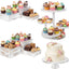 Set 8 Soportes Tartas Madera Rústica Bandeja Escalonada Blanco