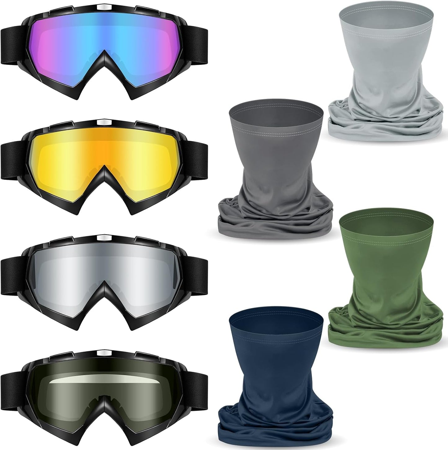 4 Pzas Gafas Moto Cross Ajustables Transpirables