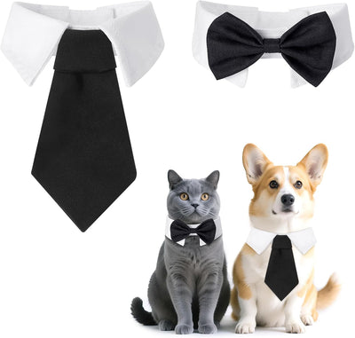 Corbatín negro para gato con cuello ajustable