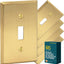 Placa dorada interruptor palanca 4.5x2.75" 5 Pzas
