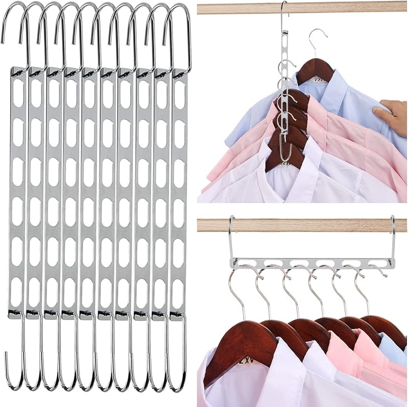 Perchas ahorradoras espacio pack 10 metal mágico
