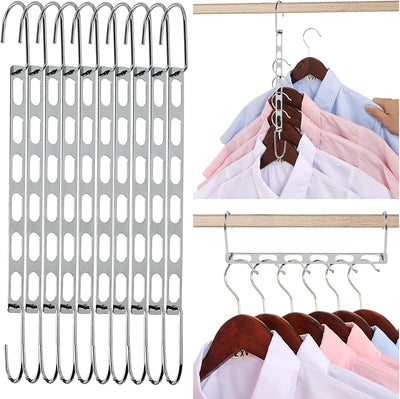 Perchas ahorradoras espacio pack 10 metal mágico