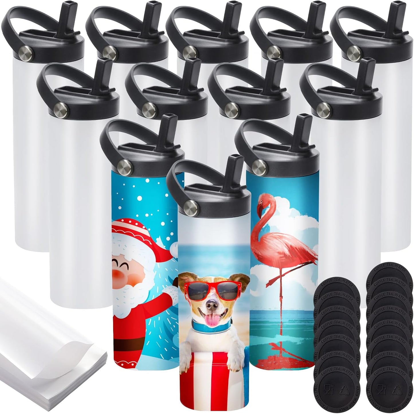 12 Vasos Sublimación 20oz Acero Inox Doble Pared con Asa