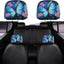 2 Fundas Reposacabezas Automóvil Diseño Mariposa Tela Universal