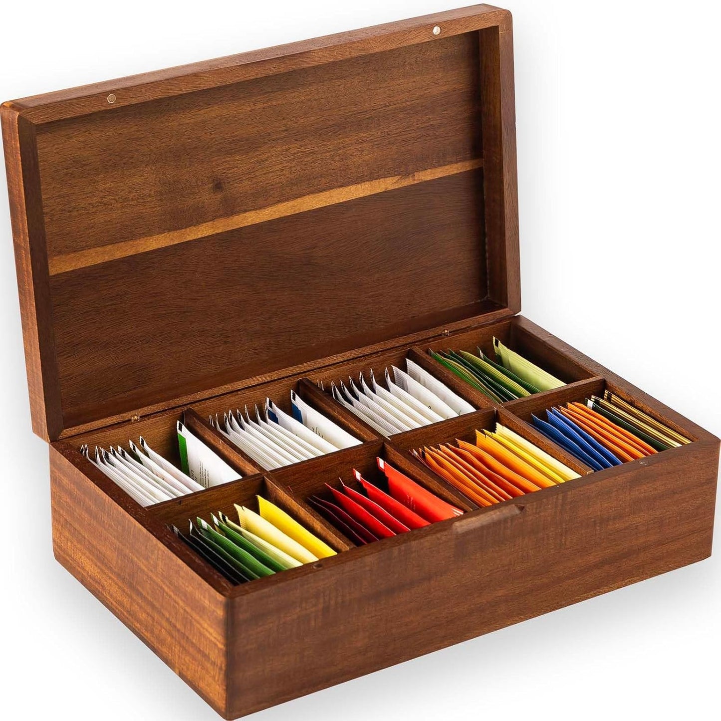 Organiz. té madera acacia con soporte bolsitas